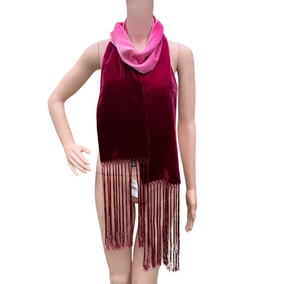 Banana Republic Long Scarf Pink Ombre Wrap Fringe Shawl Silk Blend - Picture 2 of 4